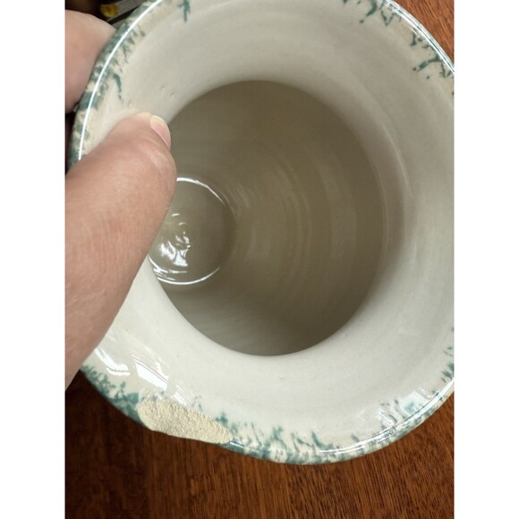 VTG Signed Stoneware 9.25" Pitcher Marshall Pottery Texas Bluebird Houses Sponge - Picture 10 of 10